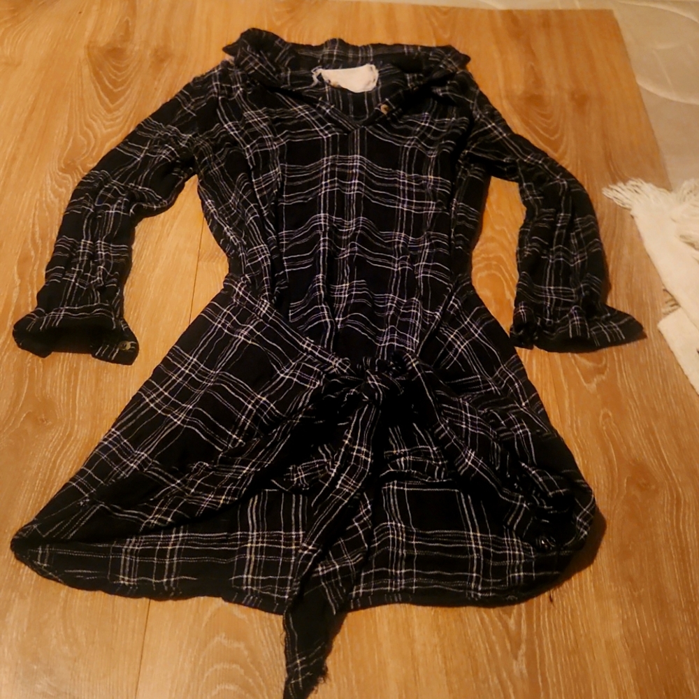 Long Casual Flannel Tunic